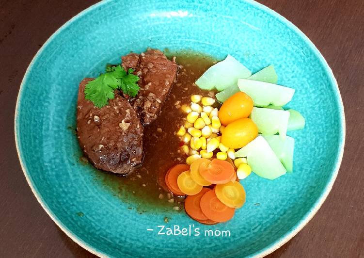 Balsamic Beef Steak - Bistik Balsamic (slow cooker)