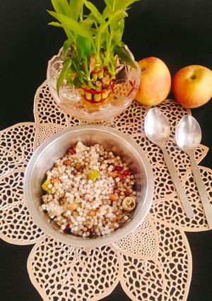 A picture of Sabudana khichdi (For fasting or vrat).