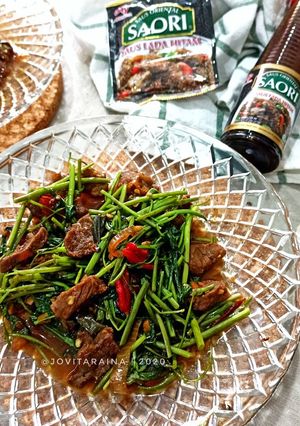Foto resep Sapi Kangkung Lada Hitam ala #dapurraina x #saoriladahitam