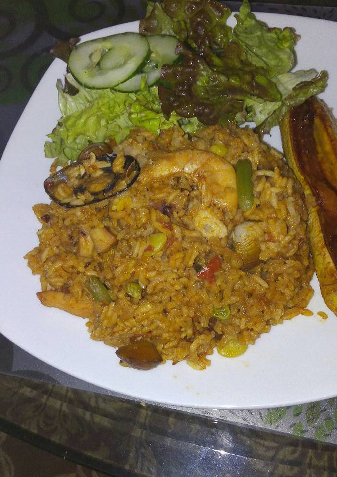 Una foto de Arroz con mariscos congelados