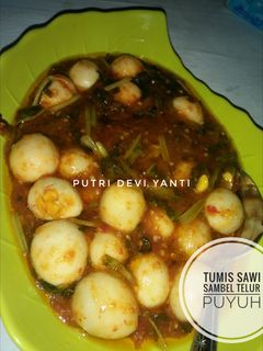 Foto resep Tumis Sawi Sambel Telur Puyuh