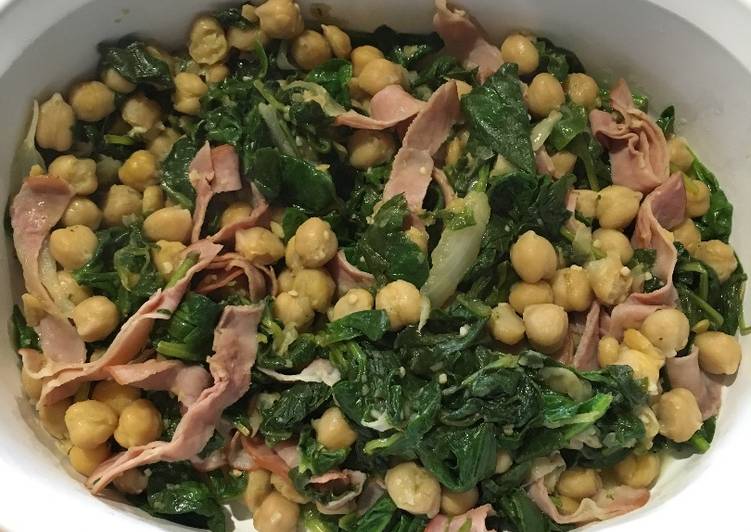 Garbanzos con Jamón y Espinaca