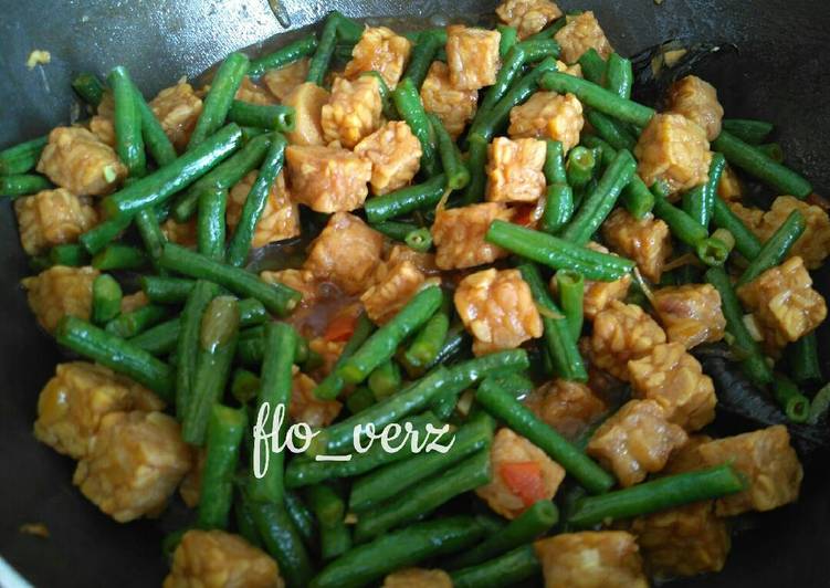Tempe Kecap campur Kacang Panjang