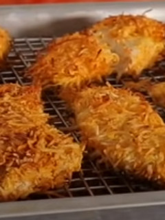A picture of Coconut crusted chicken strips.