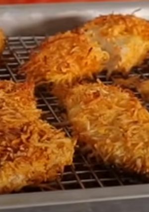 A picture of Coconut crusted chicken strips.