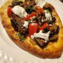 A picture of Brad's lamb flatbreads.