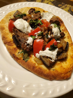 A picture of Brad's lamb flatbreads.
