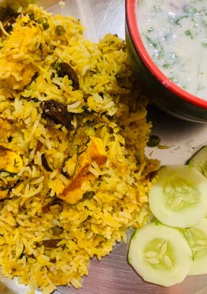 A picture of Paneer Matar dum Biriyani.