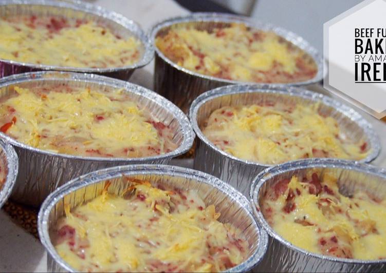 Resep Beef fusili baked Anti Gagal