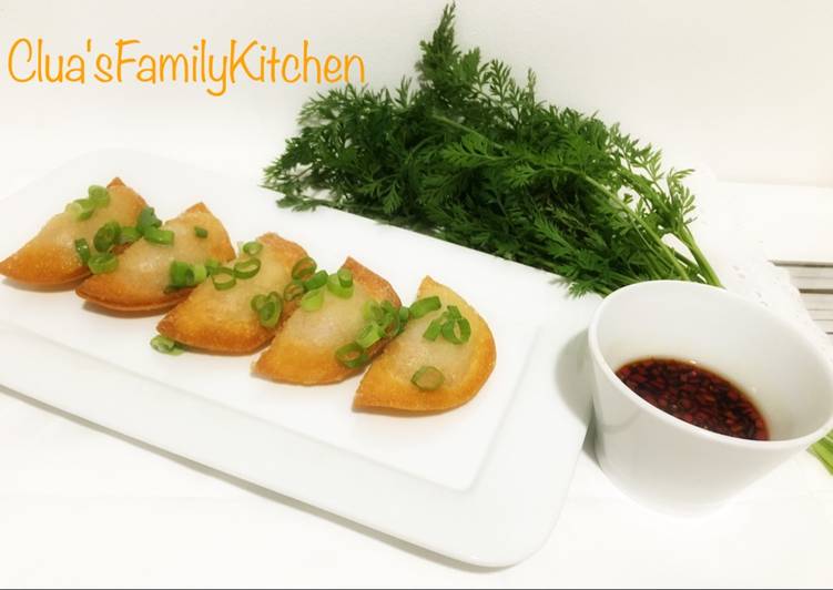 Easy chicken potstickers with soy dipping sauce