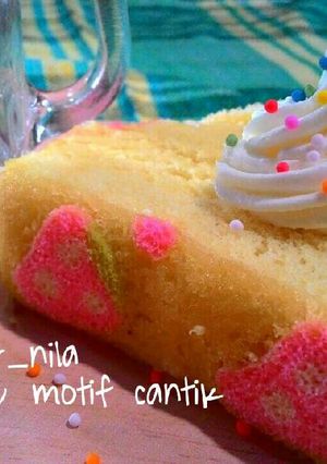 Foto resep cake motif ( membuat bolunya )