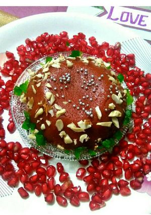 A picture of Pomegranate semolina halwa.