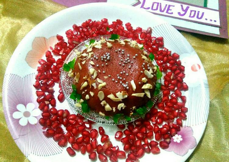 How to Make Super Quick Homemade Pomegranate semolina halwa