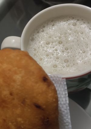 Una foto de Maizena🥛de manzana🍎casera🥛🍎🍯