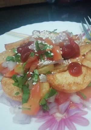 A picture of Honey potato chaat.