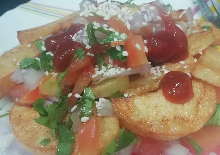 Steps to Make Quick Honey potato chaat