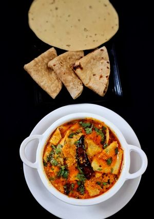 A picture of Kathiyawadi Papad ki Sabji.
