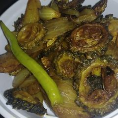 A picture of Bitter gourd sabji.