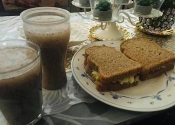 How to Make Tasty Healthy breakfast good for diet  chia lemon juice and egg cucumber sandwich   