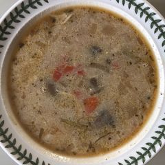 A picture of Use-up Double Leftovers Soup.
