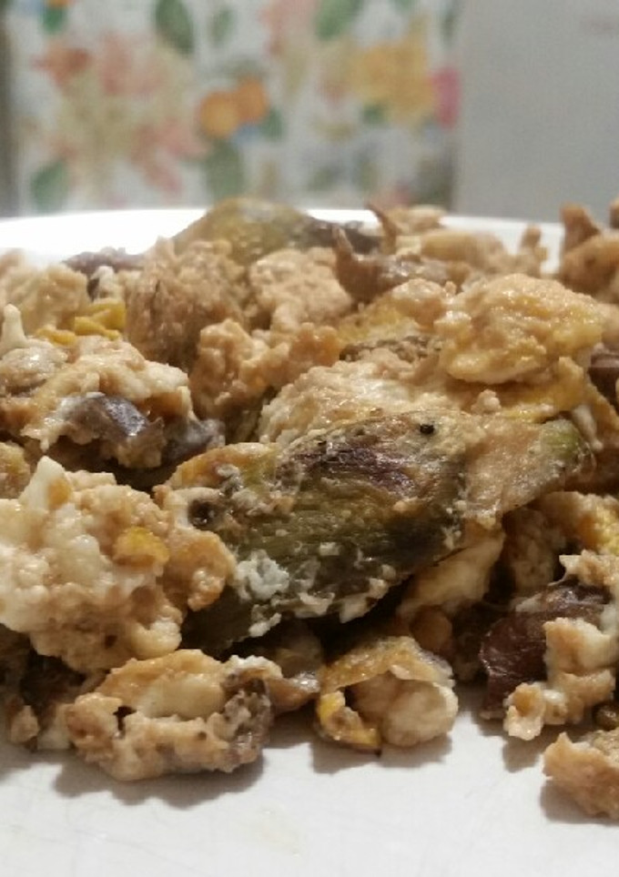 Una foto de Revuelto de setas y alcachofas apto para personas con diabetes