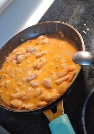 Una foto de Camarones en crema de chipotle