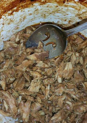 A picture of Crockpot Shredded BBQ Pork.