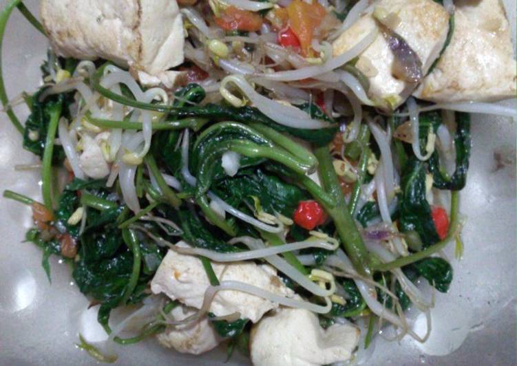 Cara Gampang Membuat Tumis kangkung tahu Anti Gagal