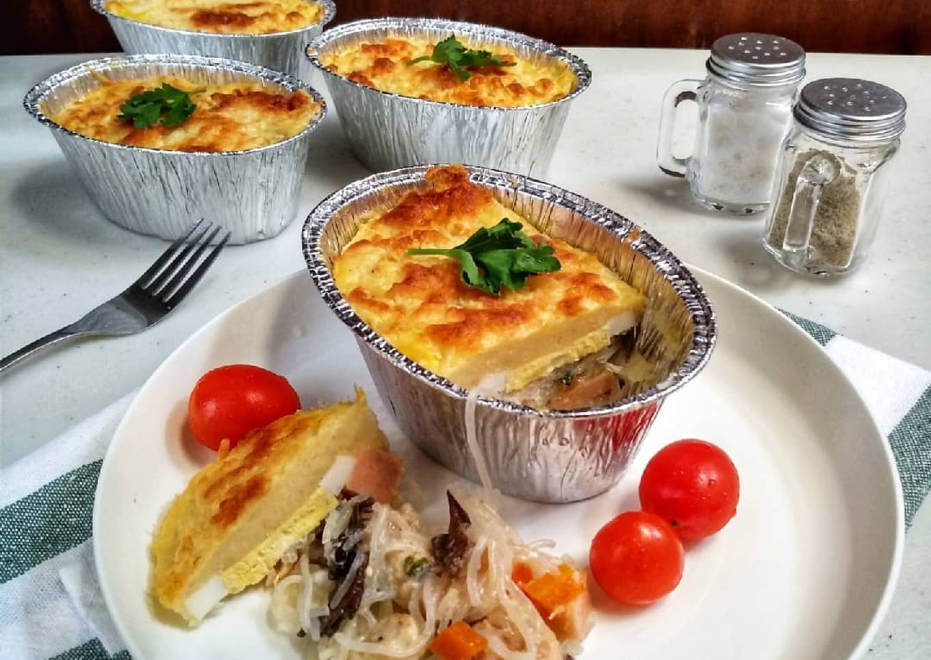 Pastel tutup mozzarella