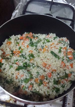 صورة لوصفة رز بالخضار