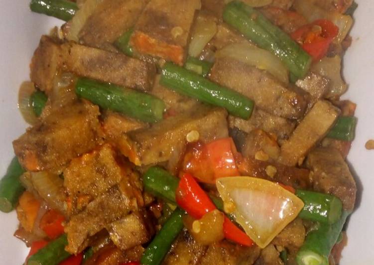 Tumis kacang panjang oncom #5resepterbaruku