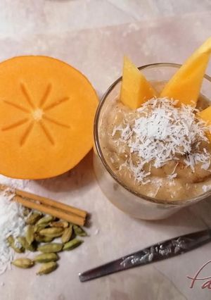 Una foto de Arroz con leche de coco y fruta