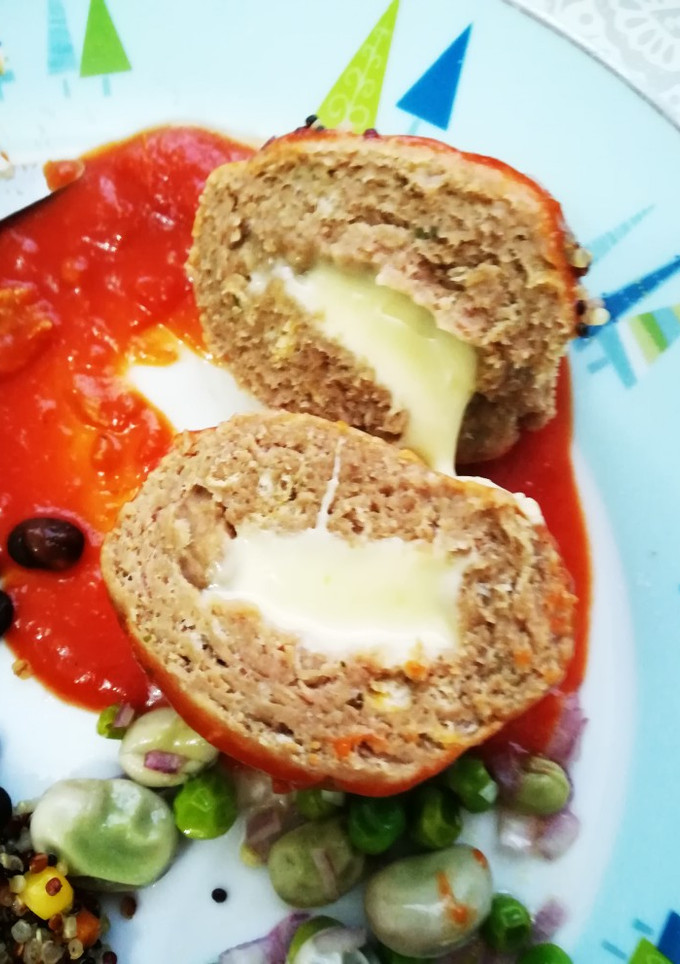 Una foto de Albóndigas de pavo rellenas con queso