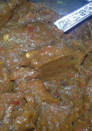 A picture of Pirandai(Veldt Grape) Thokku- Tamilnadu special.