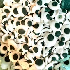 A picture of Candy Eyes (Made from Royal Icing) 👀.
