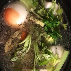A picture of Overnight Slow Cooker Chicken Stock.