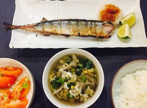 Hình của món Cá Thu Đao Sanma Nướng Chiều Vợ.