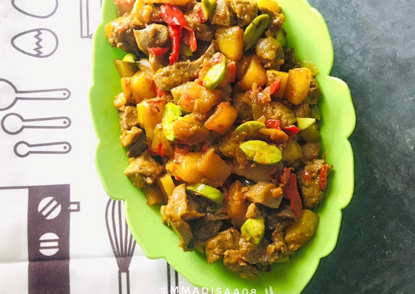 Sambel Goreng Kentang Ati Ampela Pete