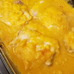 A picture of "Strawberry Blonde" Chicken (Sorry, it uses no strawberries).