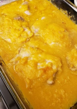 A picture of "Strawberry Blonde" Chicken (Sorry, it uses no strawberries).