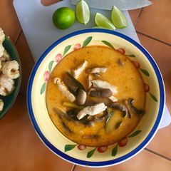 A picture of Tom Kha Gai in Red Curry.