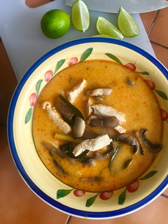 A picture of Tom Kha Gai in Red Curry.