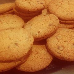 Choc nibs cookies A picture of Choc nibs cookies.