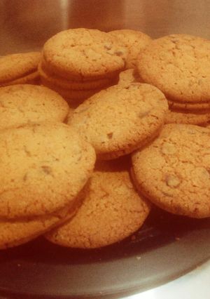 A picture of Choc nibs cookies.