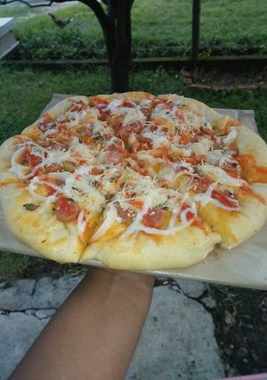 Foto resep 2 pizza sosis 24cm