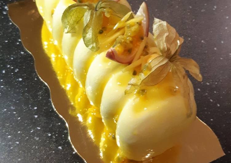 Comment Faire Des Bûche mousse chocolat et crémeux mangue passion