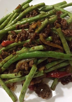 Foto resep Baby buncis masak Szechuan ala rumahan
