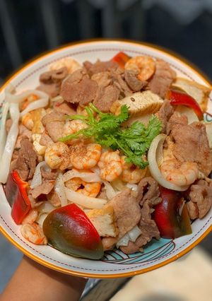 Hình của món Mì Quảng Xào Tôm Thịt Eat Clean.