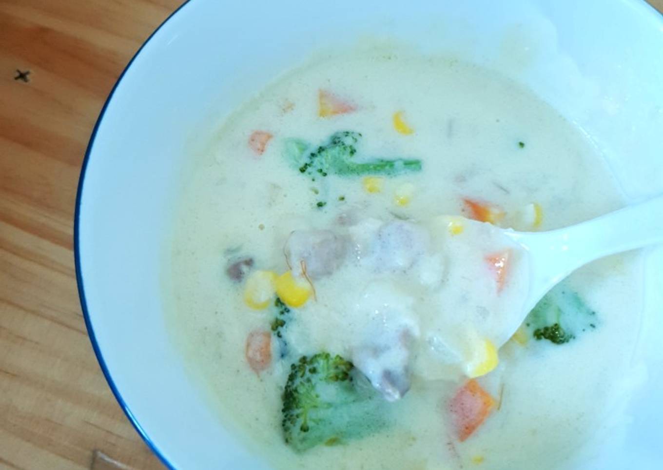 Chicken cream soup ala anak kos