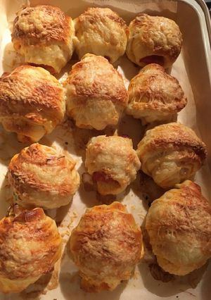 Lecsókolbász tészta bundában recept fotója
